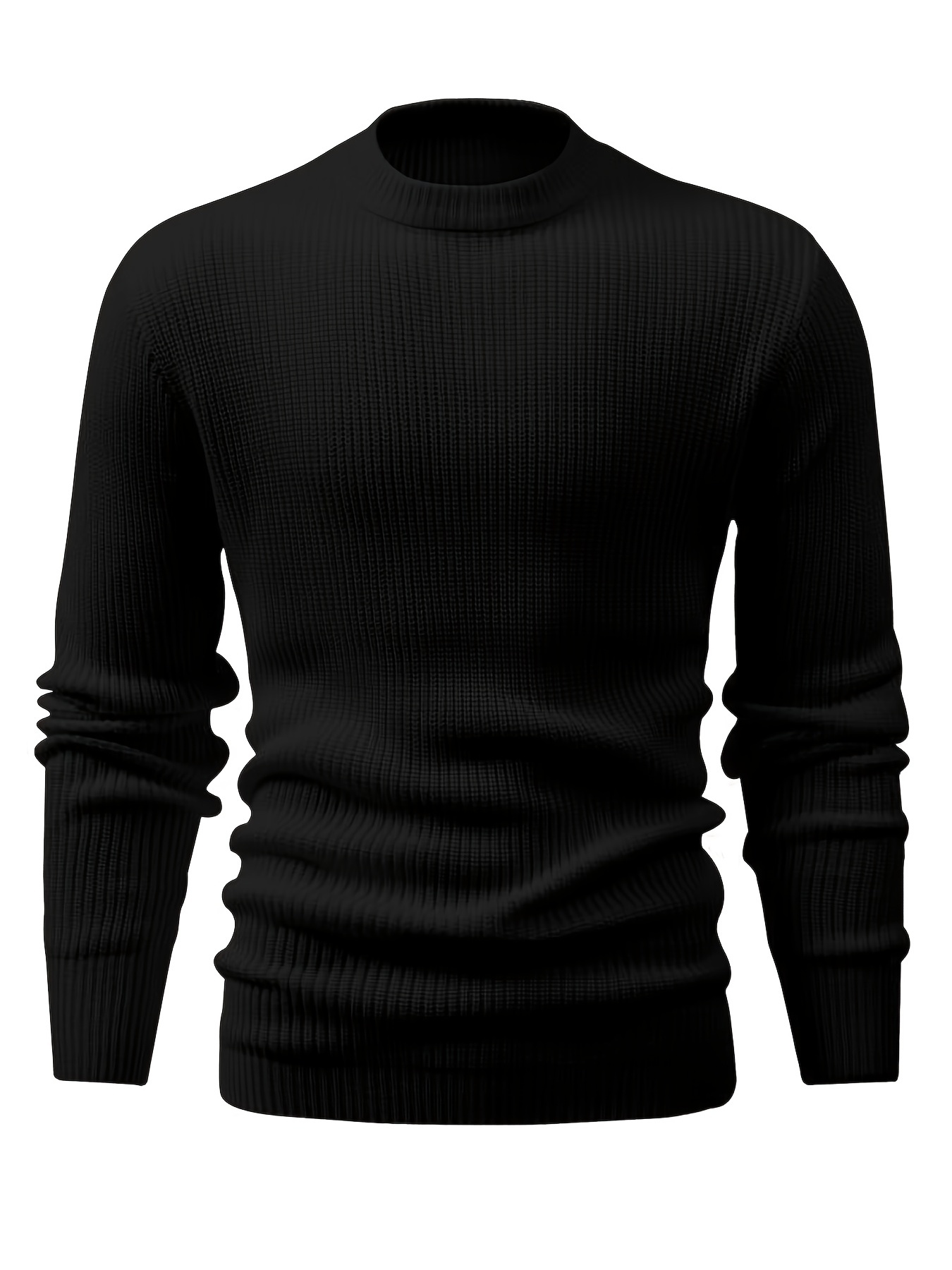 all match knitted sweater mens casual warm mid stretch round neck pullover sweater for fall winter details 2