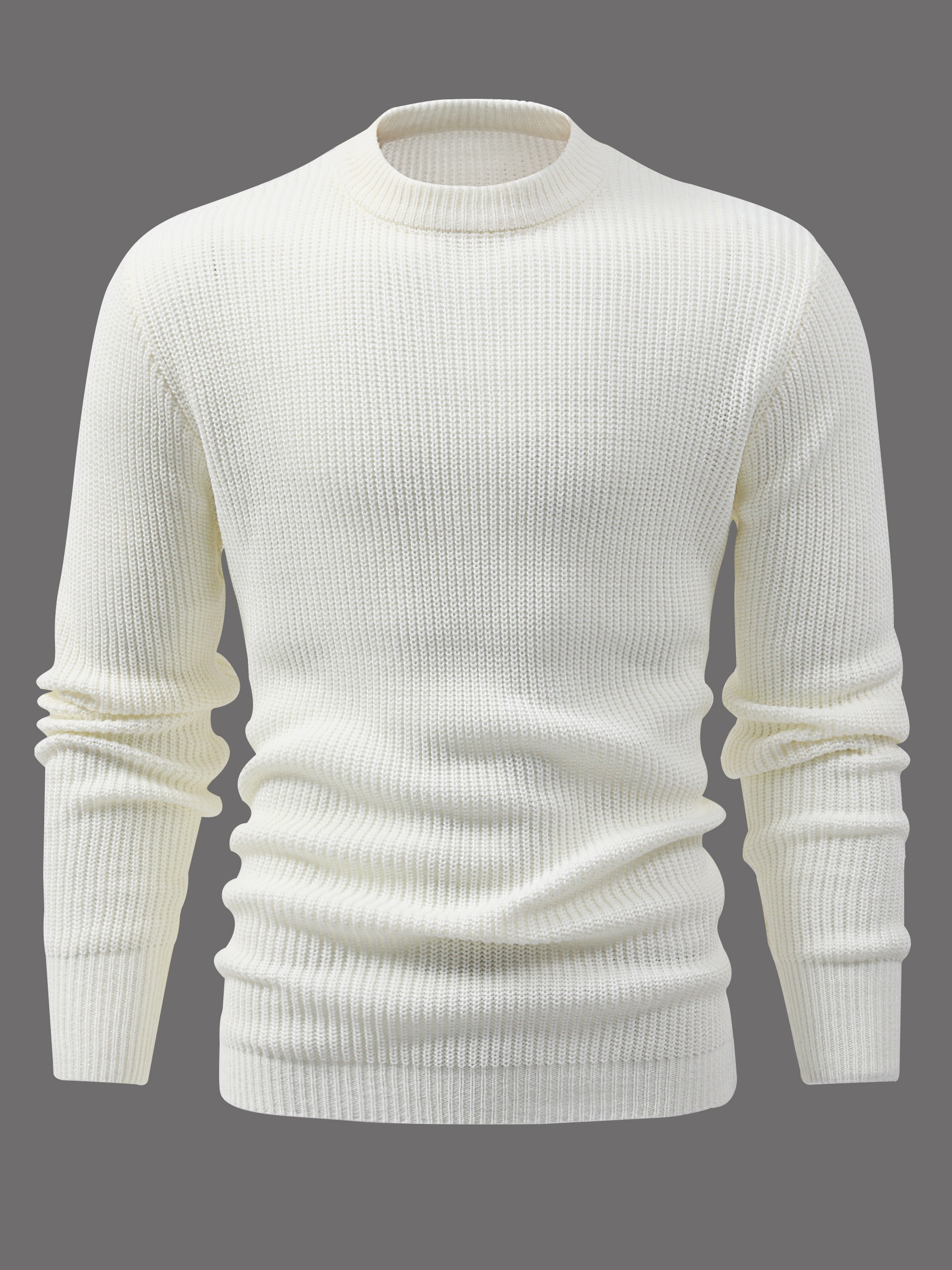 all match knitted sweater mens casual warm mid stretch round neck pullover sweater for fall winter details 9