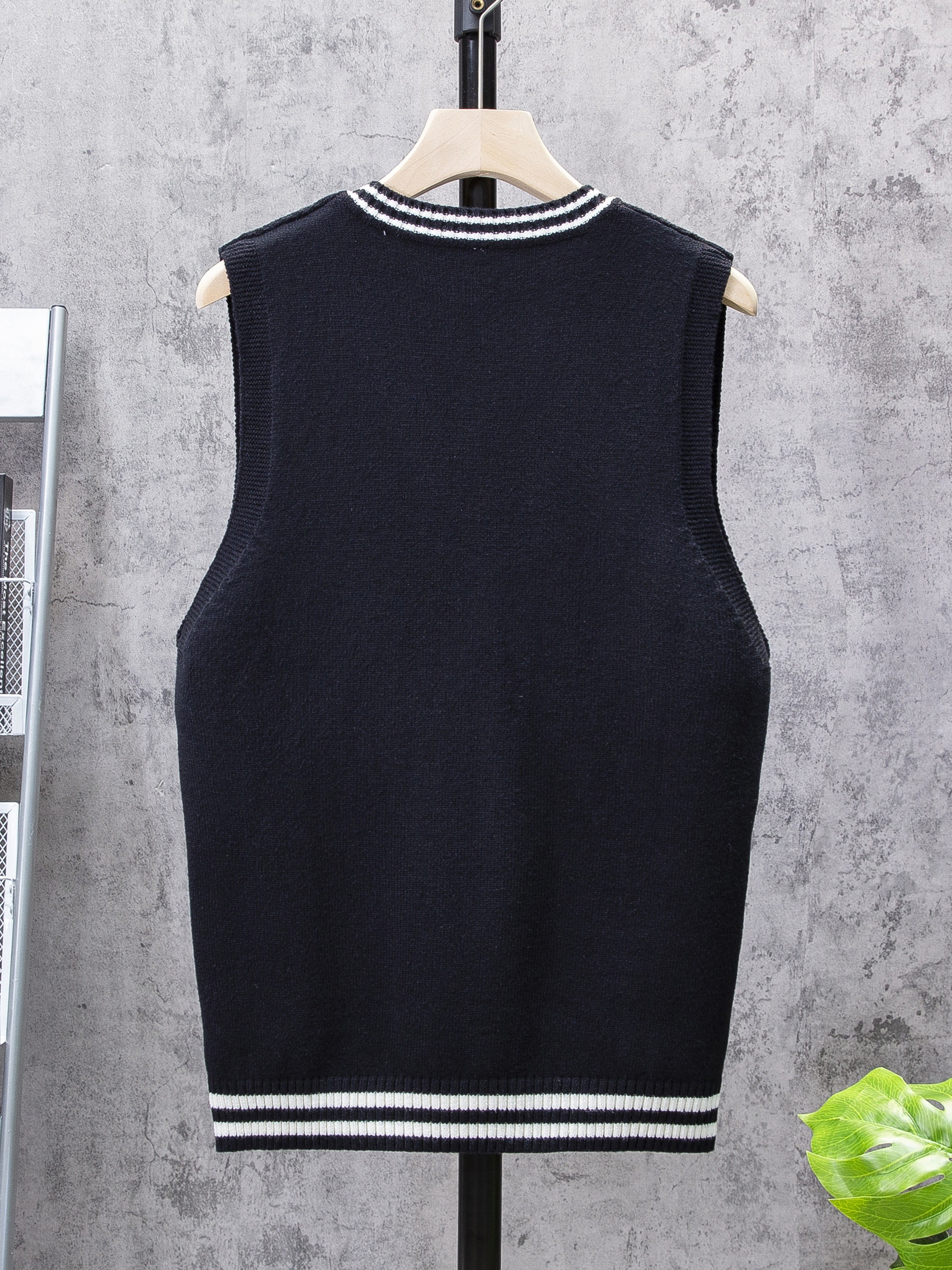 mens v neck preppy cable casual sleeveless knitted sweater vest mens clothing for autumn winter details 13