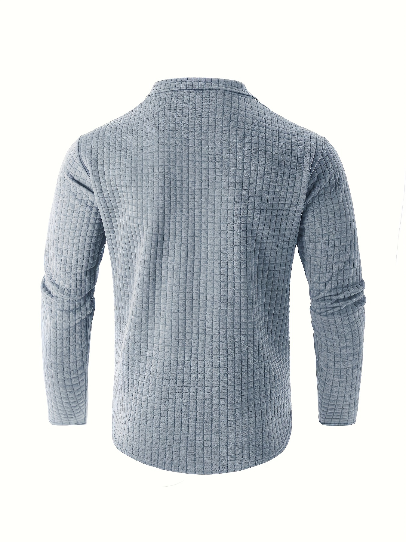 chic waffle knitted shirt mens casual lapel slightly stretch v neck pullover sweater for men winter fall details 11