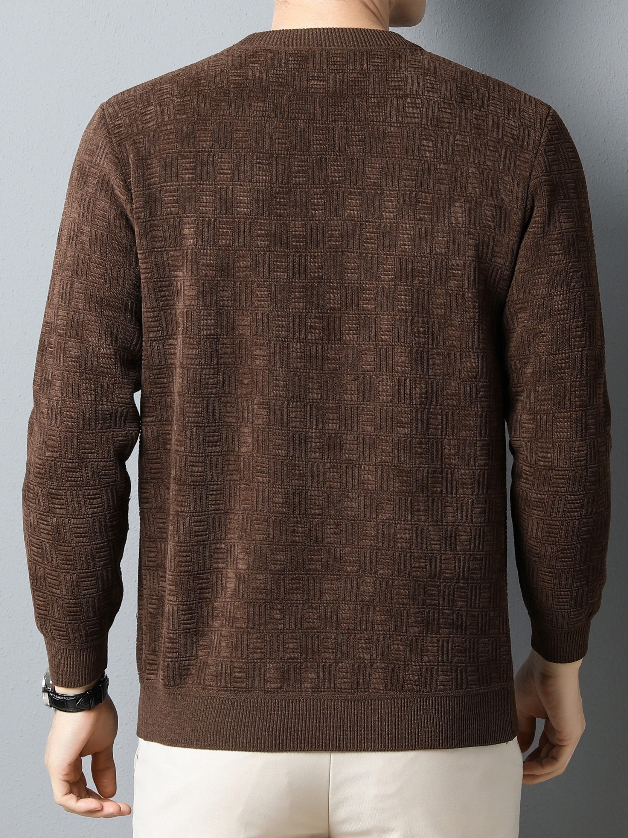 winter new mens casual sweater round neck plus thick base warm sweater best sellers details 12