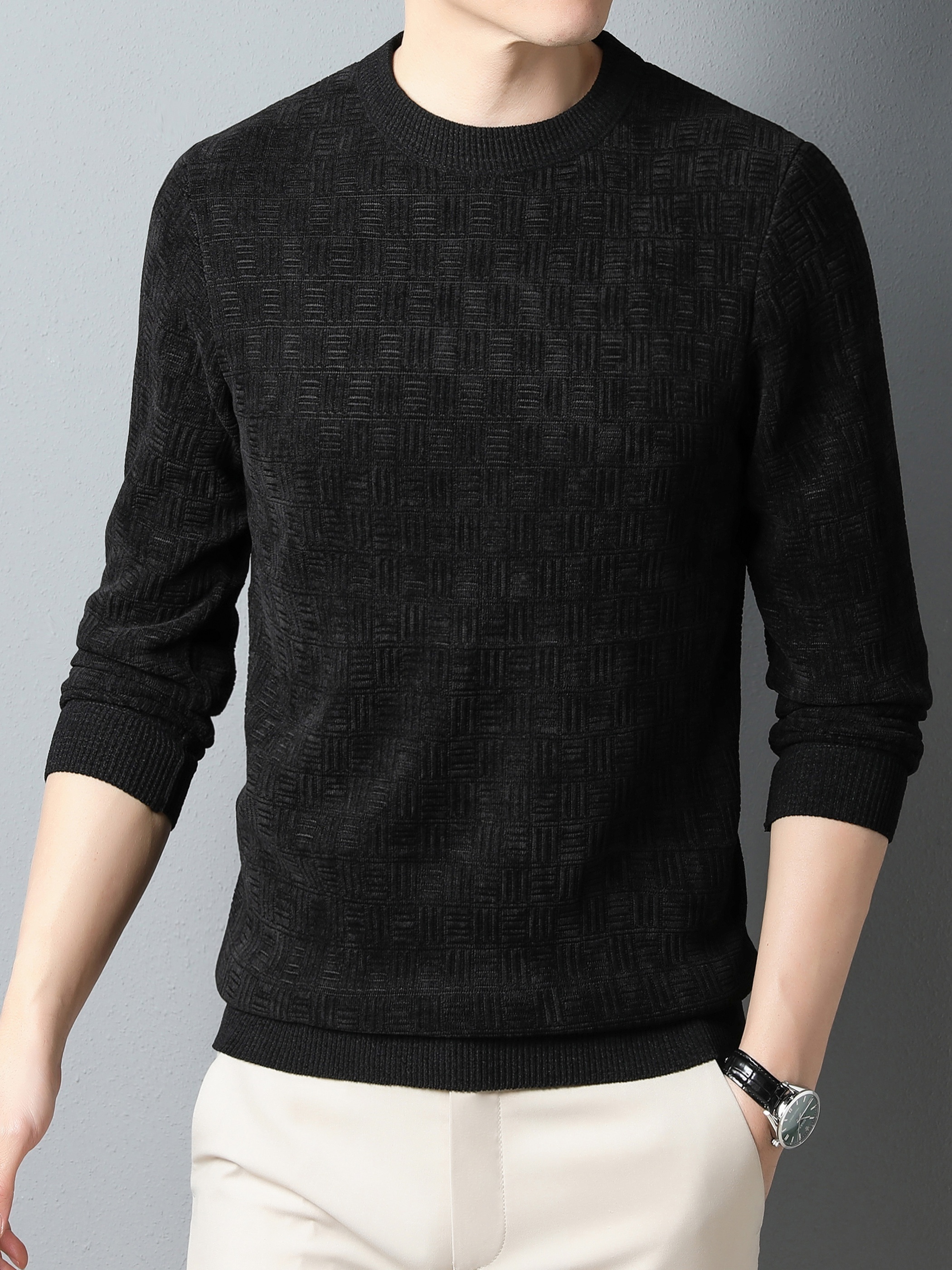 winter new mens casual sweater round neck plus thick base warm sweater best sellers details 24