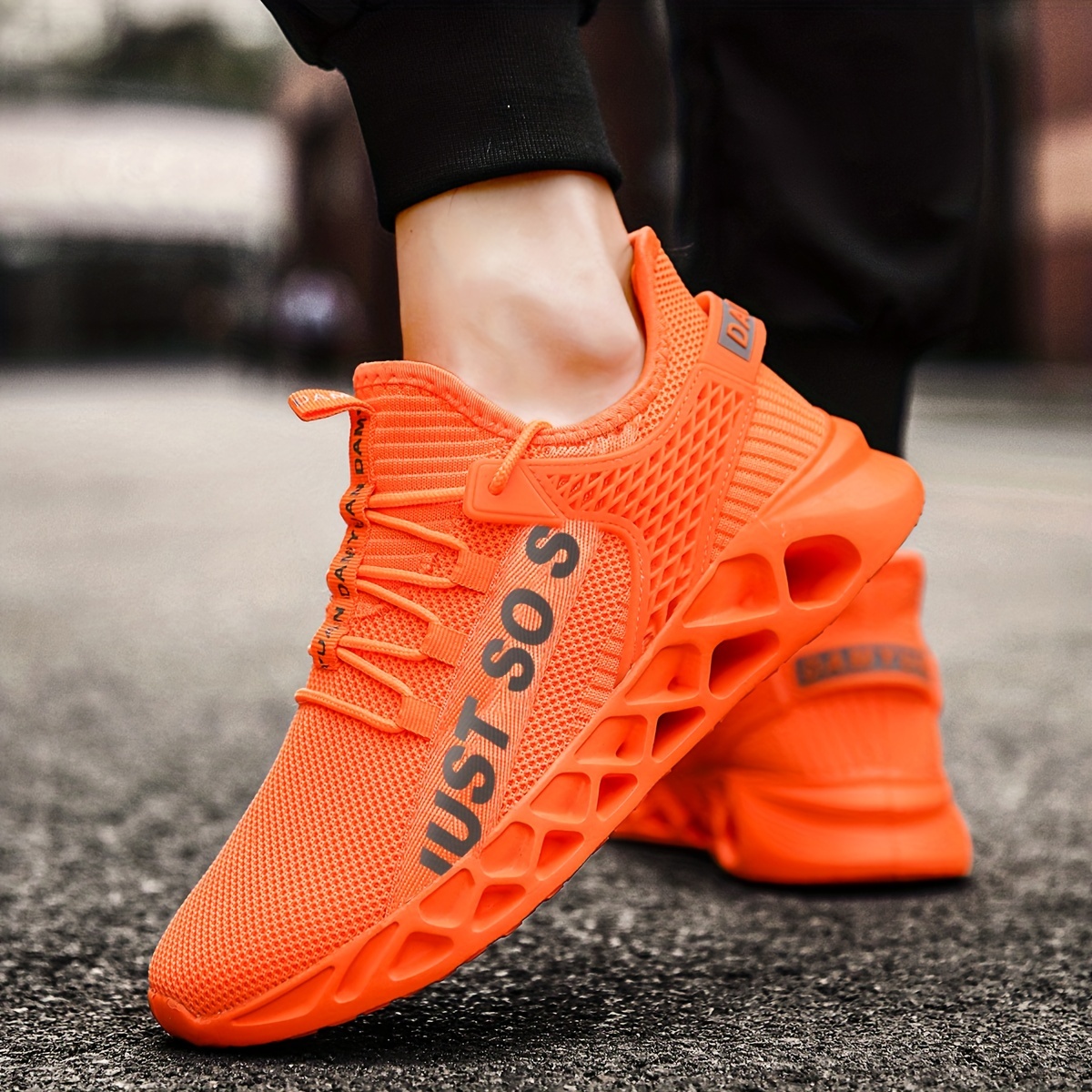 tvtaop mens knit breathable running shoes lace up comfy soft sole sneakers for outdoor jogging spring and summer details 9