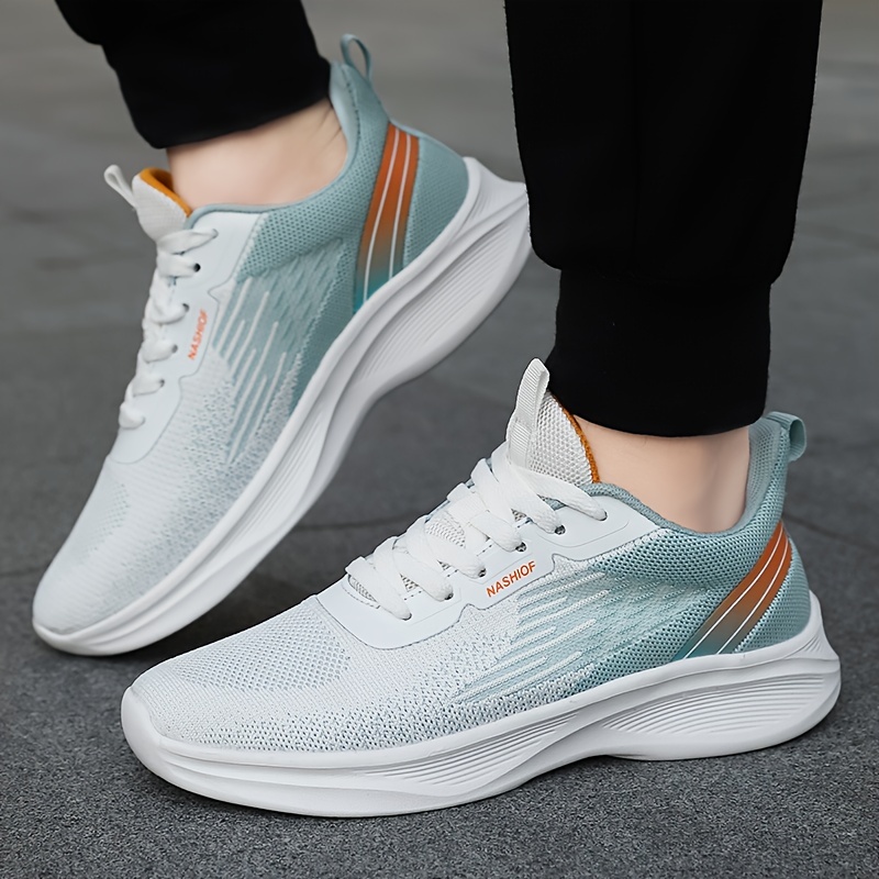 mens cushioned running shoes non slip comfortable breathable lightweight knit sports sneakers details 5