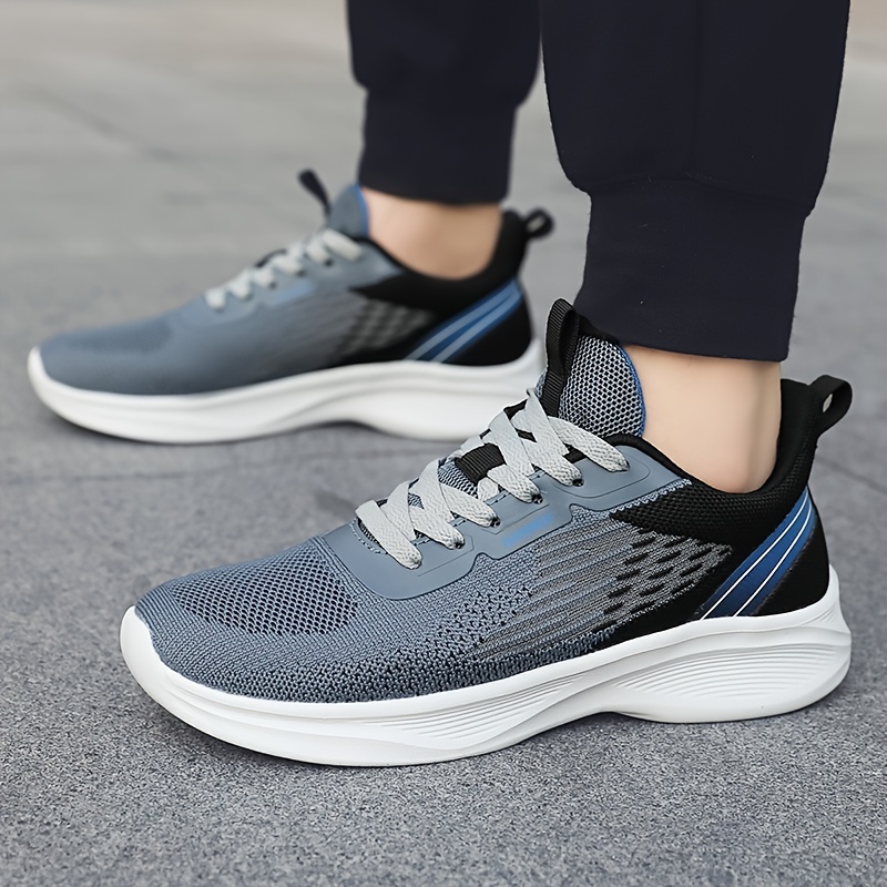 mens cushioned running shoes non slip comfortable breathable lightweight knit sports sneakers details 9