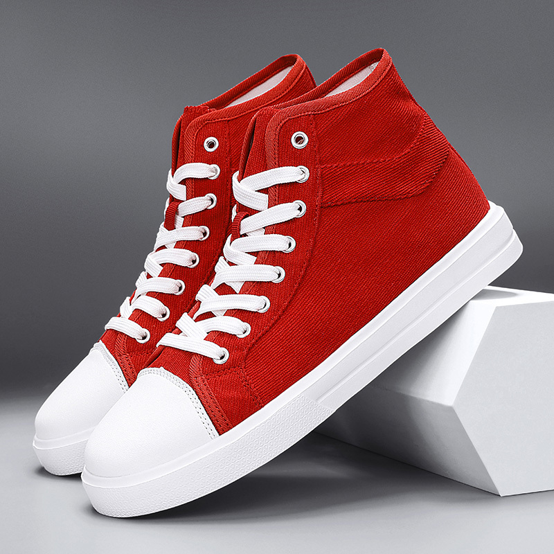 mens canvas shoes fashion high top lightweight breathable walking sneakers mens footwear details 2