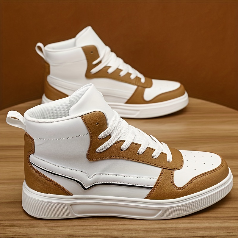 mens trendy high top skate shoes wear resistant non slip casual shoes for youth details 5