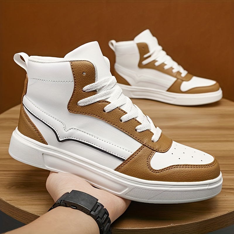 mens trendy high top skate shoes wear resistant non slip casual shoes for youth details 6