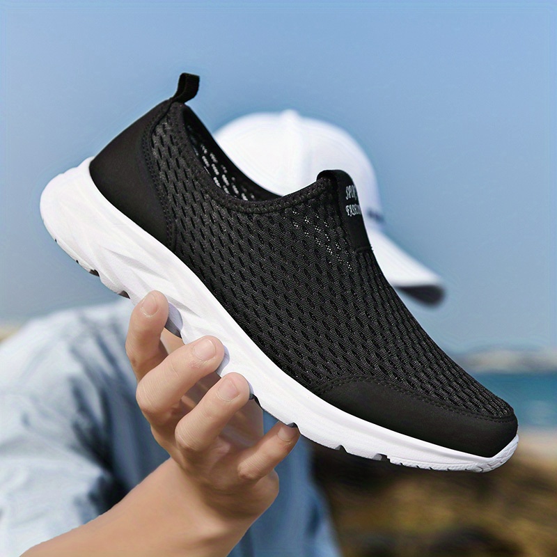 mens slip on mesh sneakers athletic shoes comfy and breathable walking shoes details 9