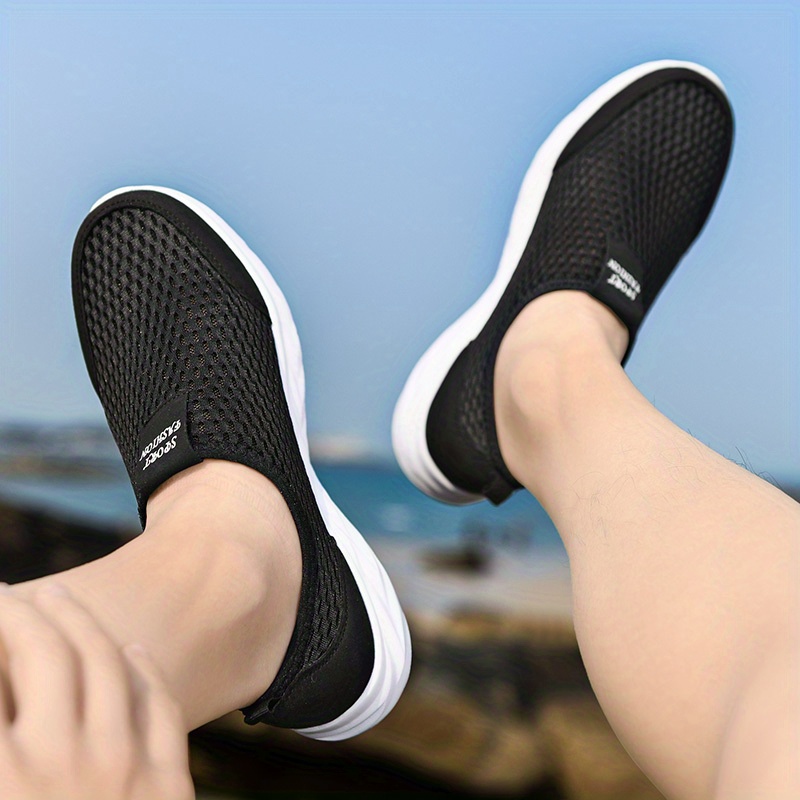 mens slip on mesh sneakers athletic shoes comfy and breathable walking shoes details 11