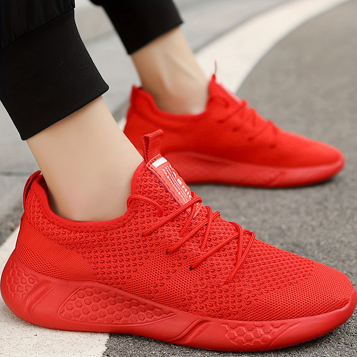 mens casual sneakers breathable anti slip lace up walking shoes with fabric uppers for outdoor walking running workout gyms spring summer and autumn details 4