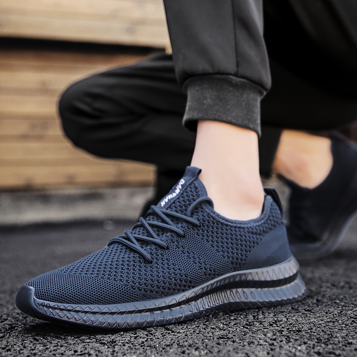 mens casual sneakers breathable anti slip lace up walking shoes with fabric uppers for outdoor walking running workout gyms spring summer and autumn details 9