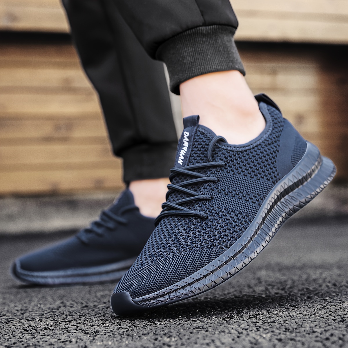 mens casual sneakers breathable anti slip lace up walking shoes with fabric uppers for outdoor walking running workout gyms spring summer and autumn details 10