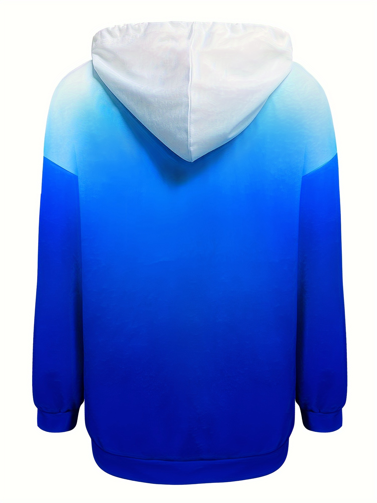 ombre drawstring hoodie casual long sleeve kangaroo pocket sweatshirt womens clothing details 10