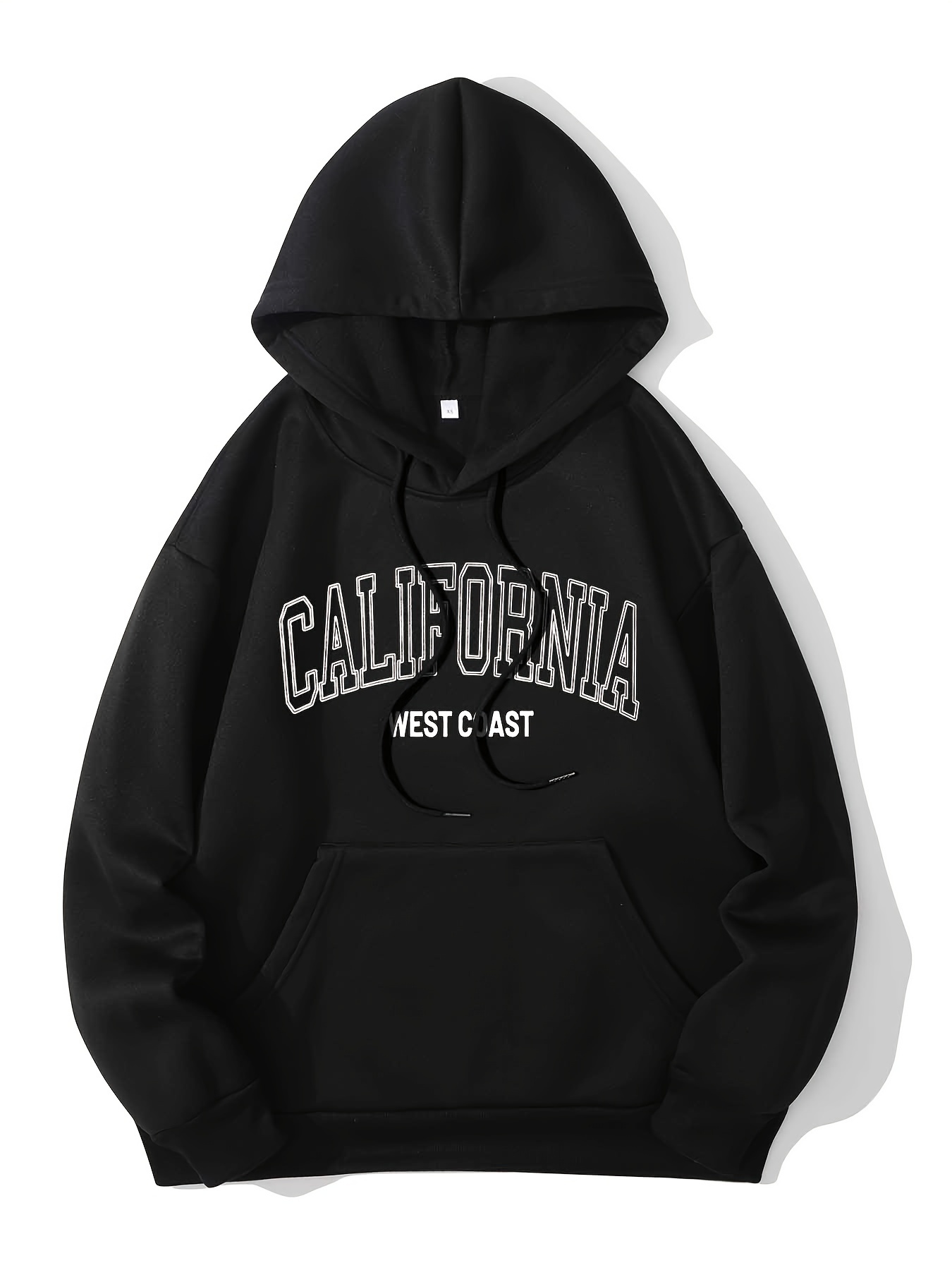 california print hoodie casual pocket long sleeve drawstring hoodies sweatshirt womens clothing details 0