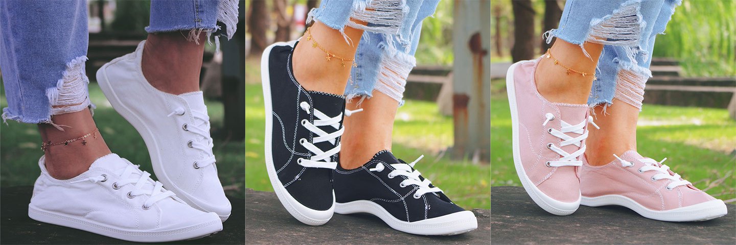 womens comfy flat canvas shoes lace up low top casual walking shoes womens round toe footwear details 0